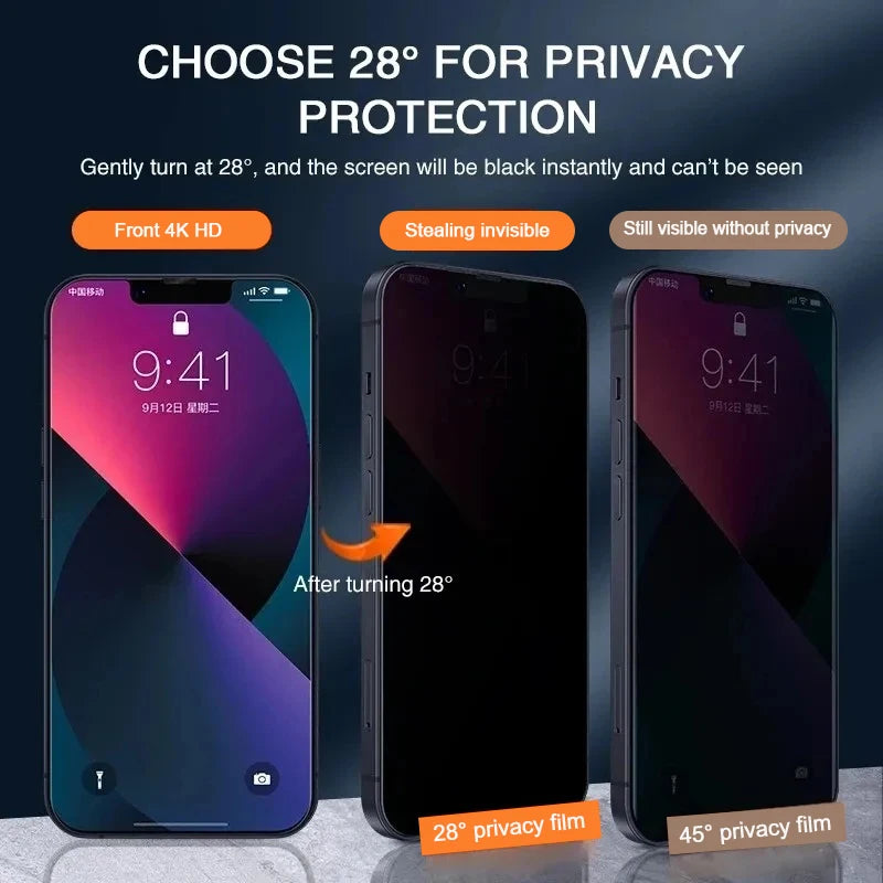 StealthGuard Protection en Verre Trempé Anti-Espion pour Tous modèles iPhone