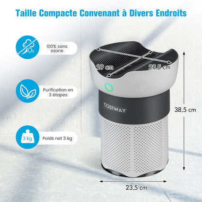 Purificateur D'Air Jusqu'À 120M² 16W H13 True HEPA 99,99 % CADR 200M³/H Mode Veille Minuteur 4 Vitesses Écran Tactile